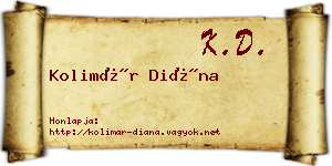 Kolimár Diána névjegykártya