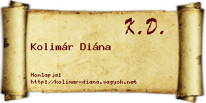 Kolimár Diána névjegykártya